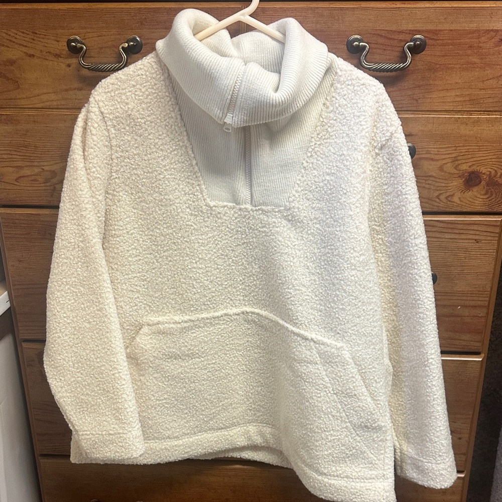 Cozy White Sherpa Pullover